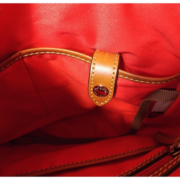 Dooney & Bourke Crossbody Bag Womens Pink Canvas Nylon Leather Trim Purse Zip - Picture 14 of 16